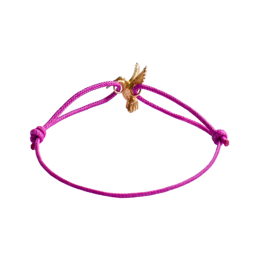 Hummingbird Cord Bracelet, Gold