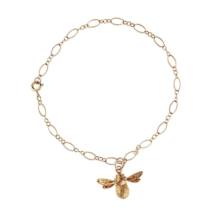 Tangled Wood Anklet with Wild Bumble Bee Pendant