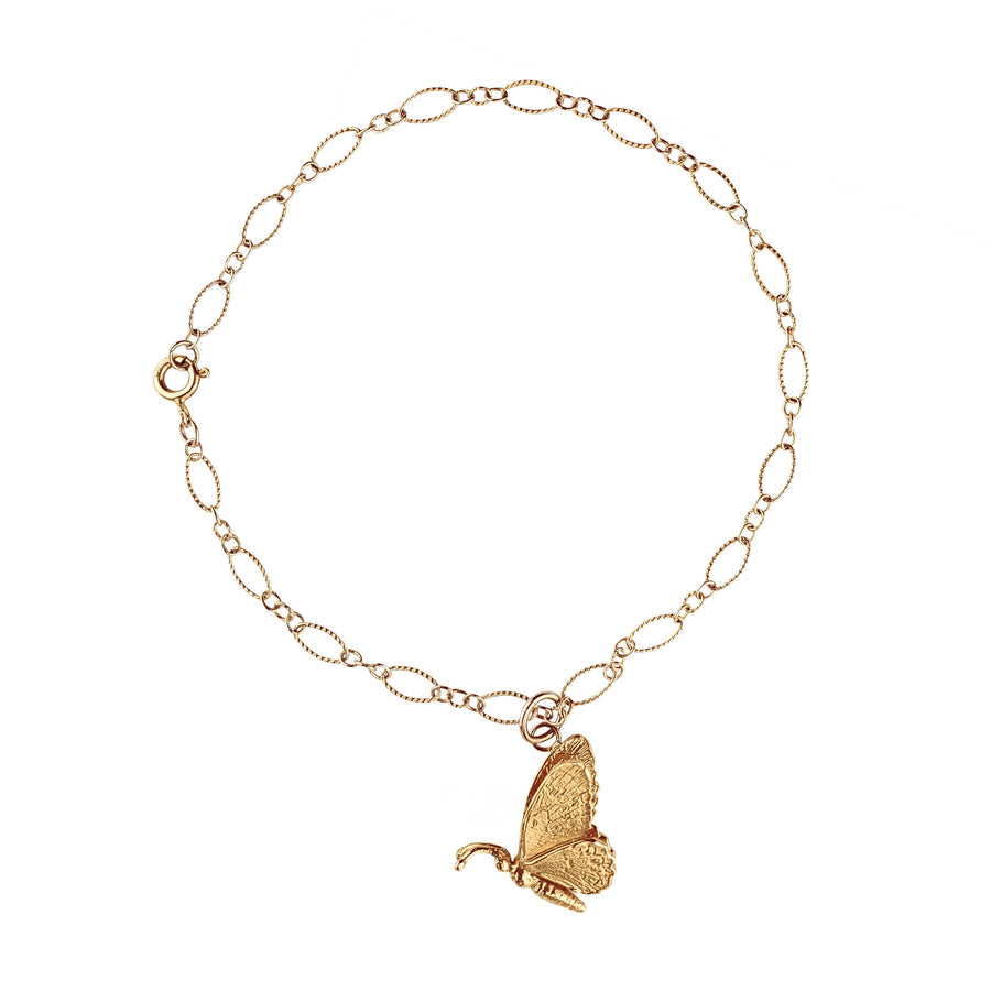 Tangled Wood Anklet with Wild Butterfly Pendant