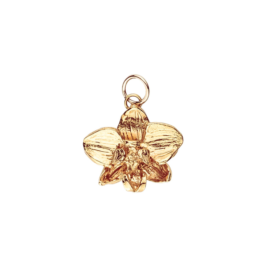 Silver Wild Moth Orchid Charm Pendant