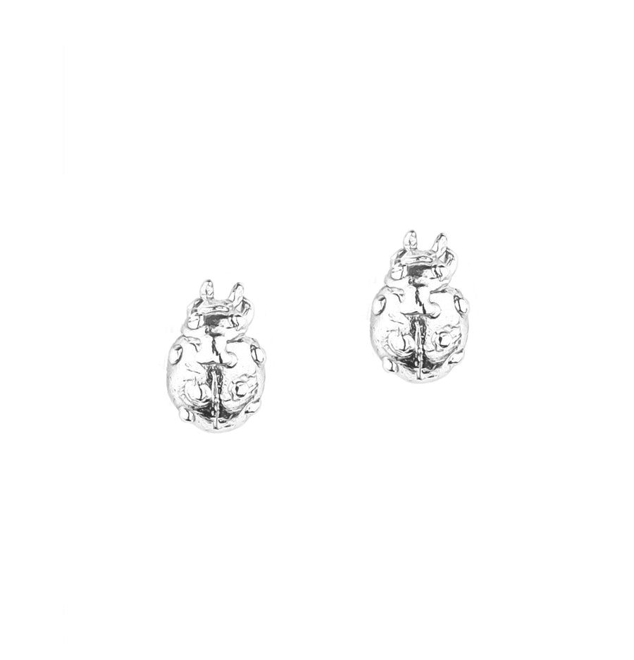 Silver Ladybird Stud Earrings