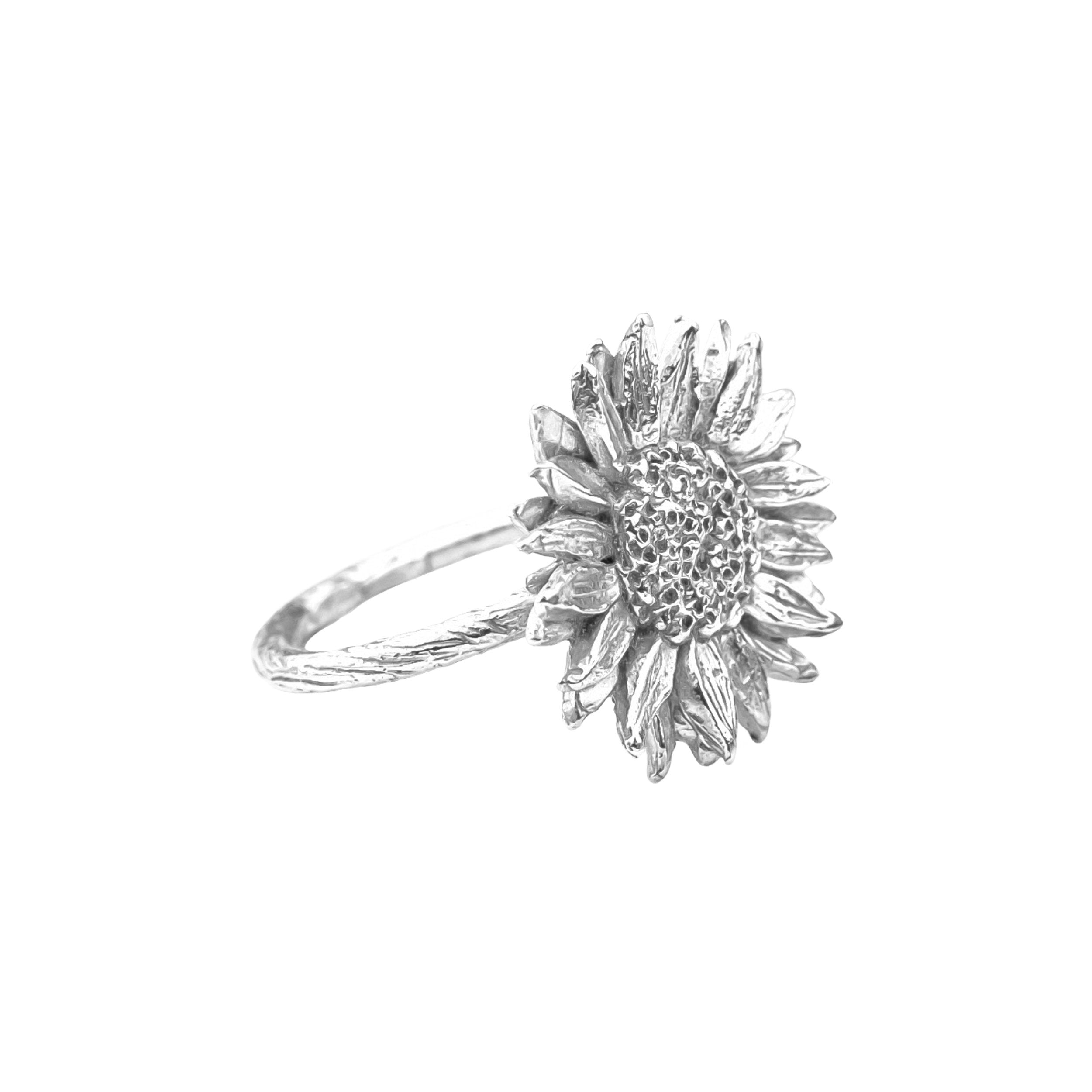 Gemma Roe Silver Sunflower Ring – Gemma Roe
