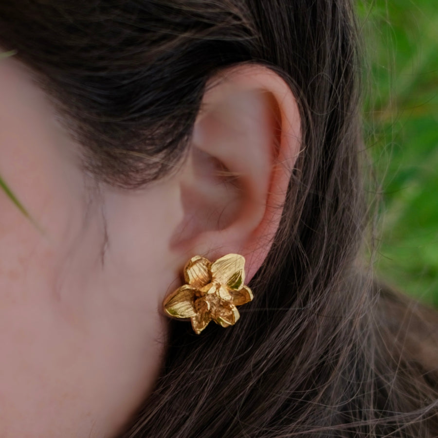 Wild Moth Orchid Stud Earrings