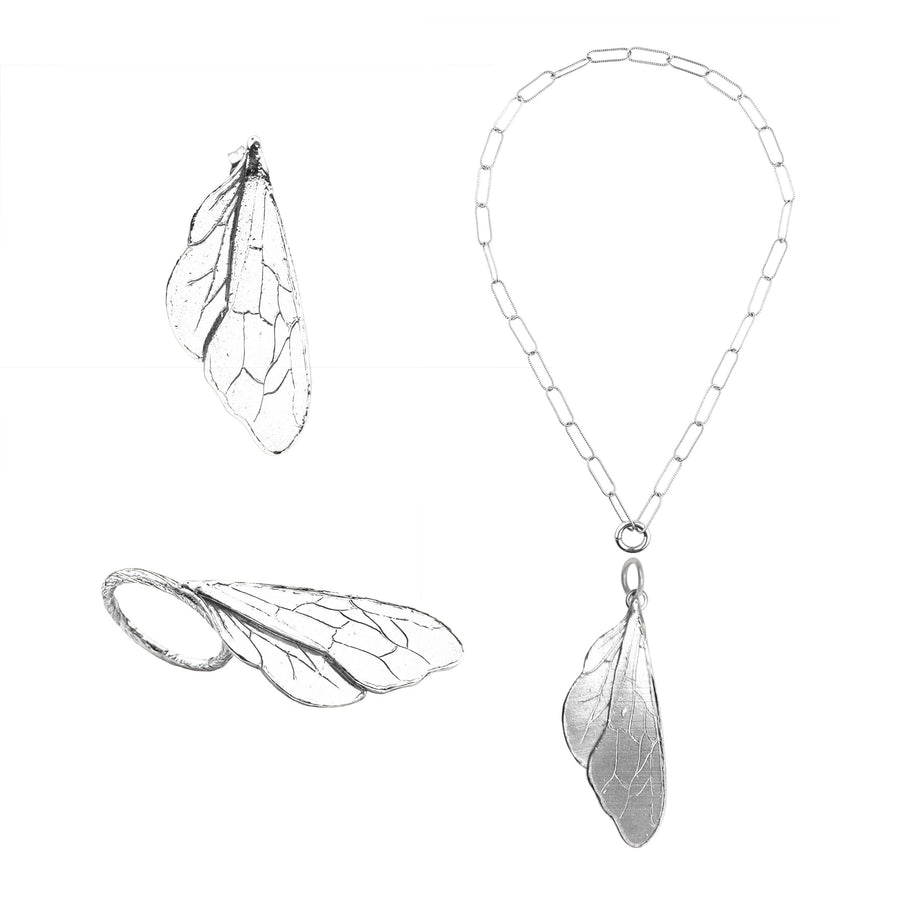 Silver Bee Wing Set