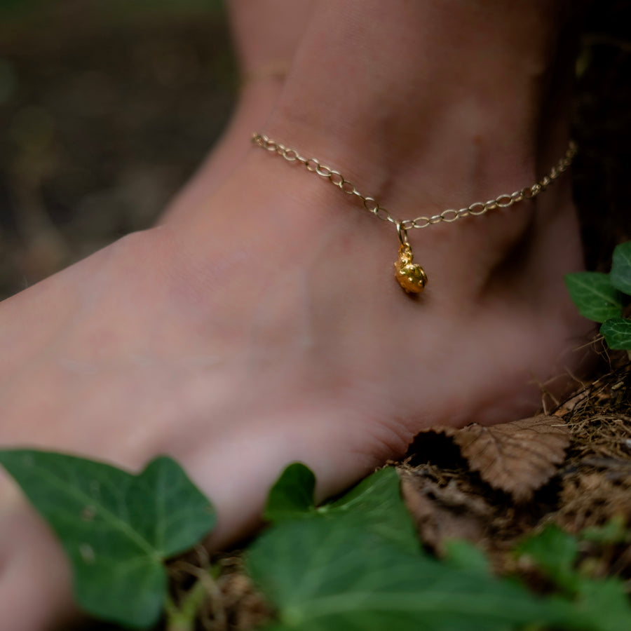Wild Wood Anklet with Ladybird Charm Pendant